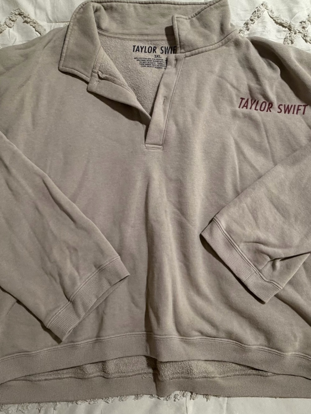 Taylor Swift Pullover Sweatshirt in Taupe Red Taylor’s Version